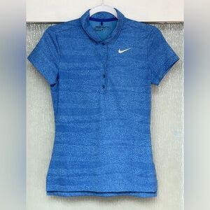 Nike Women’s Royal Blue Short-Sleeve Button-Down Golf Polo